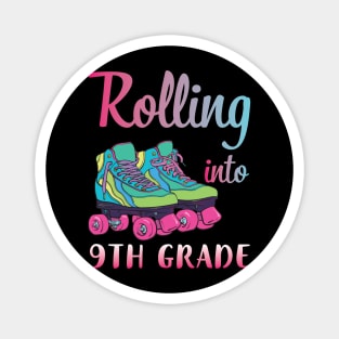 Rollerblading Students Rolling Into 9th Grade Happy First Day Of School Magnet